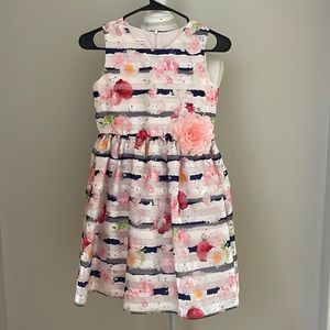 Bonnie Jean Sleeveless Girls Dress Floral with rose on waist, size 12